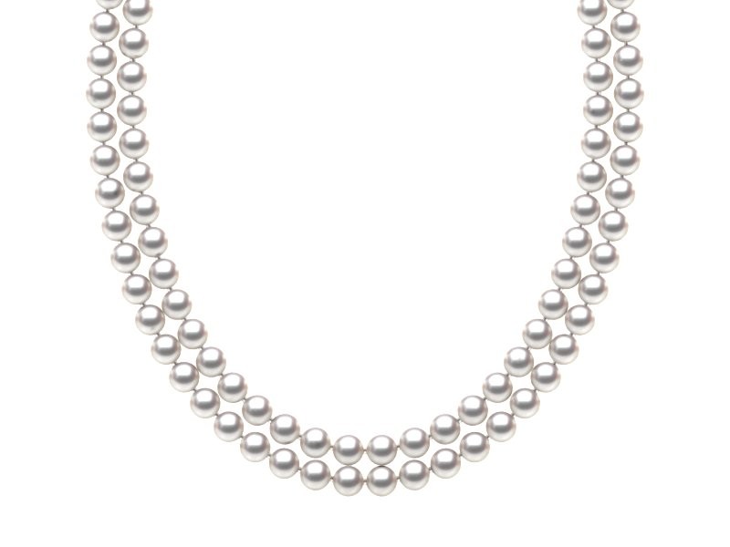 True AAA white Akoya cultured pearl double-strand necklace, the quality reference for the commission
