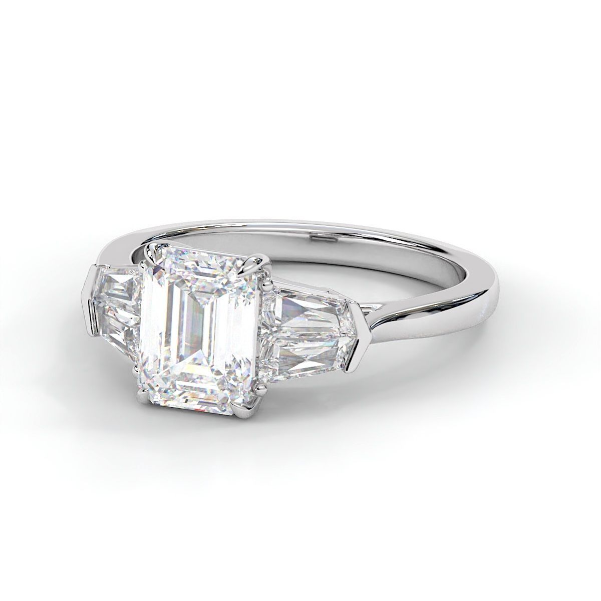 2.5 Carat Emerald Cut Diamond & Platinum Ring