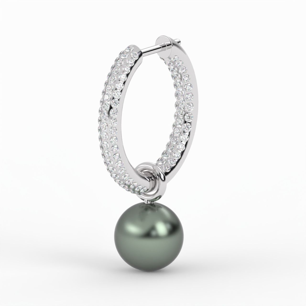 Inside Outside Pearl Hoop Earring