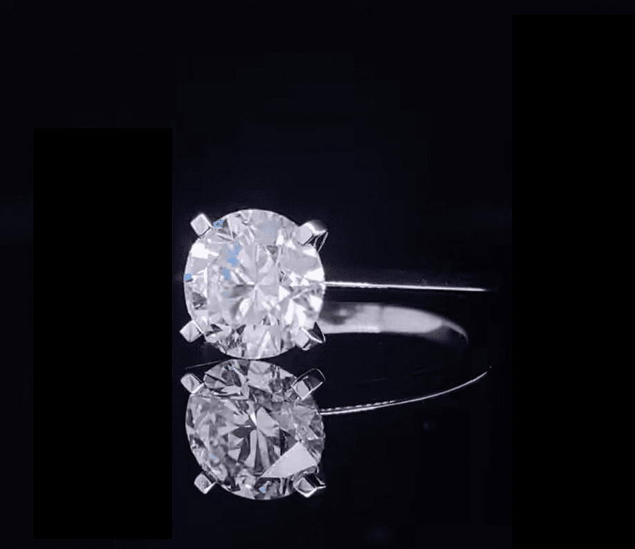 Thin Platinum Round Brilliant Knife Edge Diamond Engagement Ring