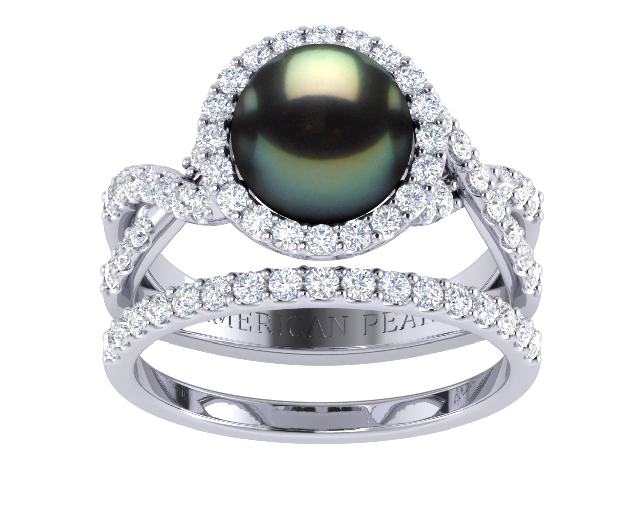 Pearl Ring Wedding Set