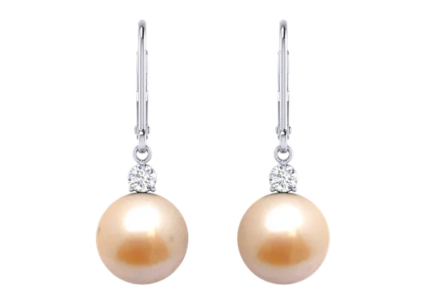 Peach Nora a Freshwater Pearl Earring