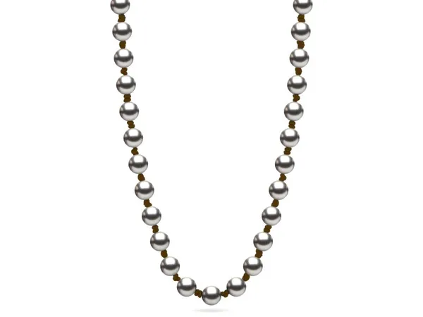 Pearl Leather St. Barts Necklace Grey Pearls