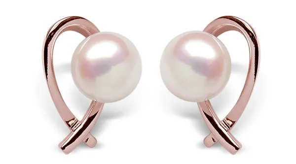 Pink Anglefish a Japanese Akoya Cultured Pearl Earrings