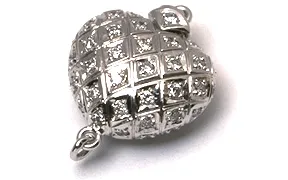 Heart Shaped Diamond Clasp