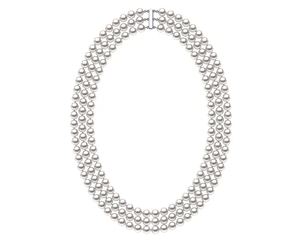 TRUE AAA Quality 6.5 x7mm White Akoya Cultured Pearl Triple Strand Necklace