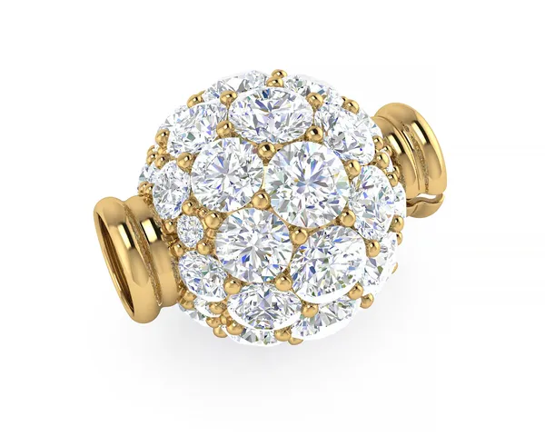 Multi Size Diamond Ball Clasp in Yellow Gold