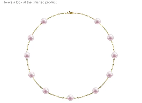 9 x 9.5mm A+ Quality Japanese Akoya Cultured Pearl Tin Cup Necklace
