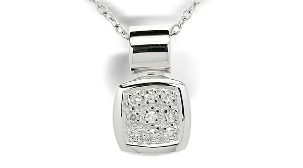 14K White Gold Diamond Pendant