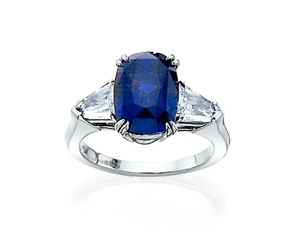 Sapphire and Diamond Platinum Ring