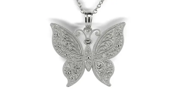 Butterfly a Diamond Charm Pendant