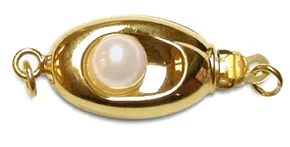 14K Yellow Gold Nested Pearl Clasp