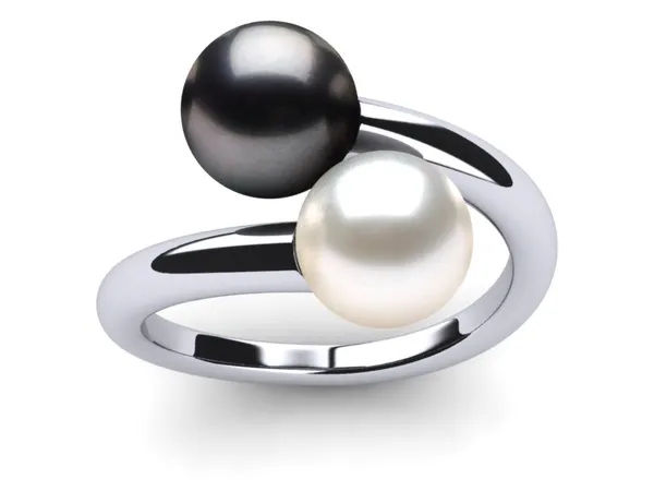 Tahitian Pearl Twin Yin Yang Ring