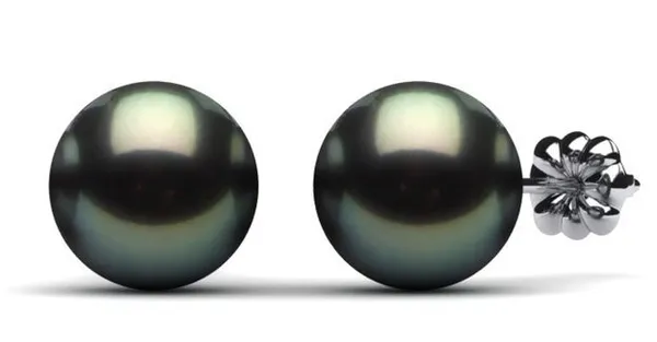 12mm Black South Sea Tahitian Pearl Earring