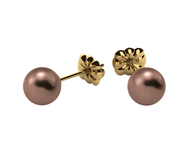 6.0 mm Mocha Pearl Earrings