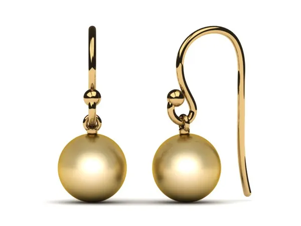 Golden Pearl French Wire Loop Earring