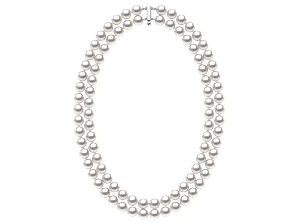 8 x 9mm White Rose Freshwater Double Strand Pearl Choker
