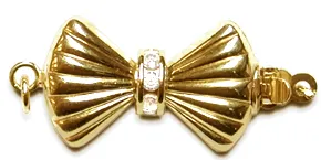 14K Yellow Diamond Bow Clasp