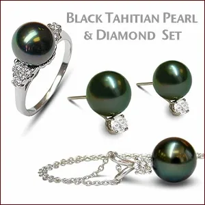 15% off Exotic Tahitian Pearl and Diamond Set