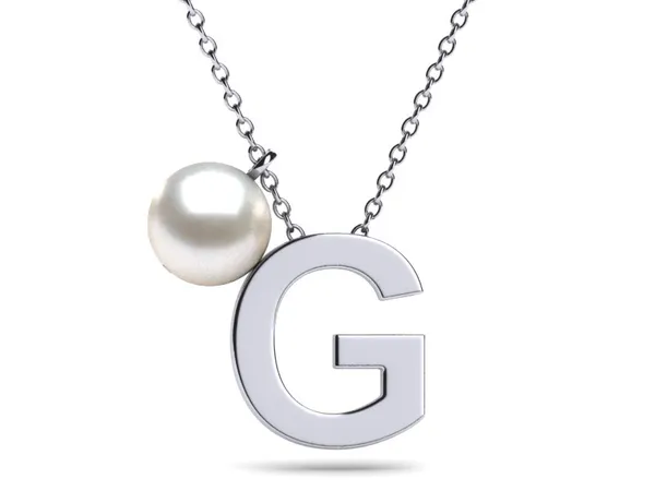 Initial Pearl Necklace Letter G