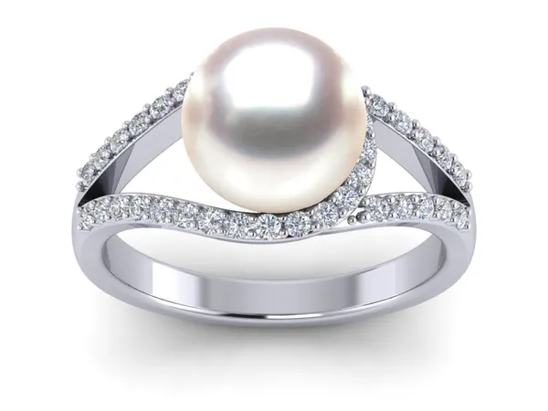 White South Sea Pearl Luna Ring