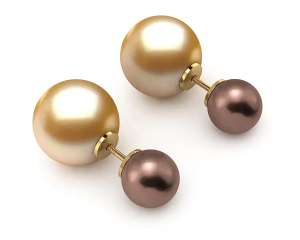 Golden & Mocha Pearl Duplex South Sea Pearl Earring