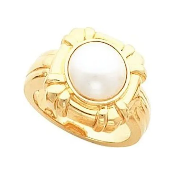 Ribbed Bezel Mabé Pearl Ring