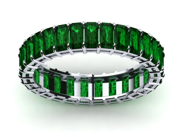Emerald Cut White Gold Emerald Ring