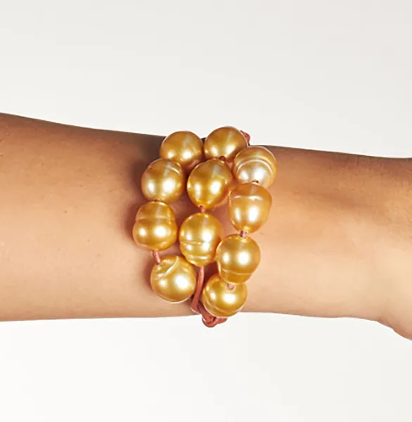 Golden Pearl Waterfall Bracelet