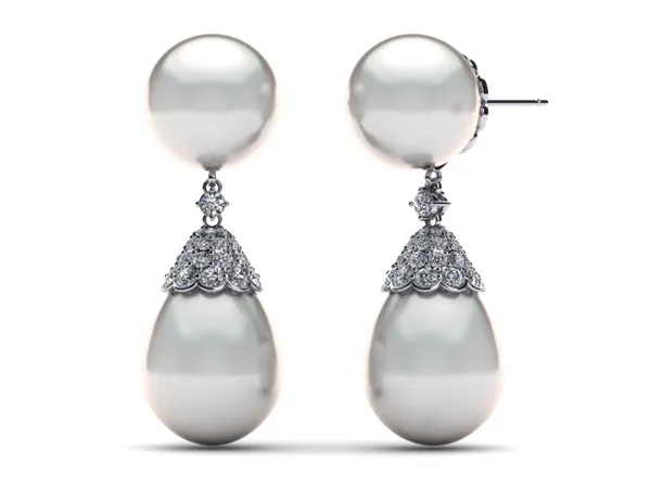 South Sea Pearl with Pave Diamond Cap