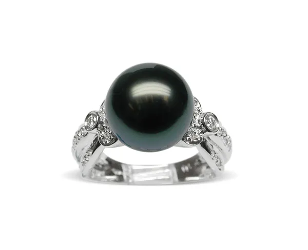 Pocahontas Black Tahitian South Sea Pearl Ring