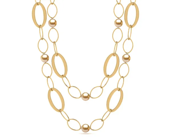 32 Inch Golden South Sea Pearl Circle of Life Necklace