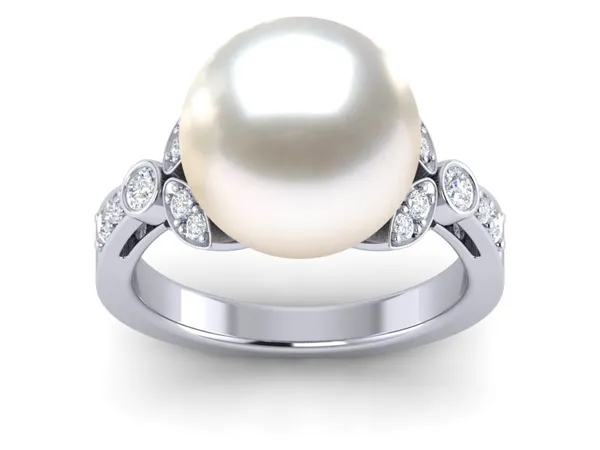South Sea Pearl White Flower Ring