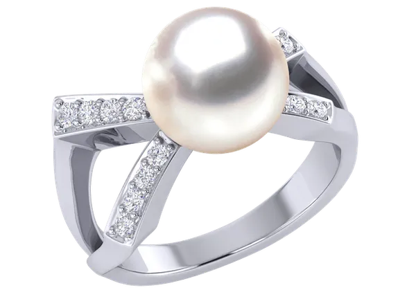 Pisces a White South Sea Cultured Pearl Ring