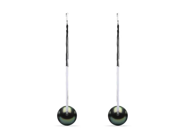 Tahitian Pearl Semi Circle Hammered Earring