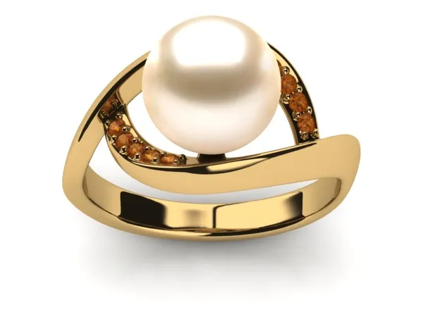 Golden South Sea Pearl Mindy Ring with Citrine