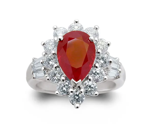 Ruby Platinum Ring w/1.38Cttw. Diamonds