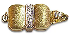 Brush 14K Gold and Diamond Buckle Clasp