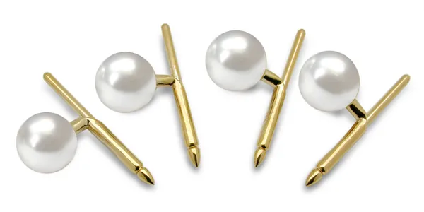 Cuff Link Buttons - Australian South Sea Cultured Pearl - 14K Gold