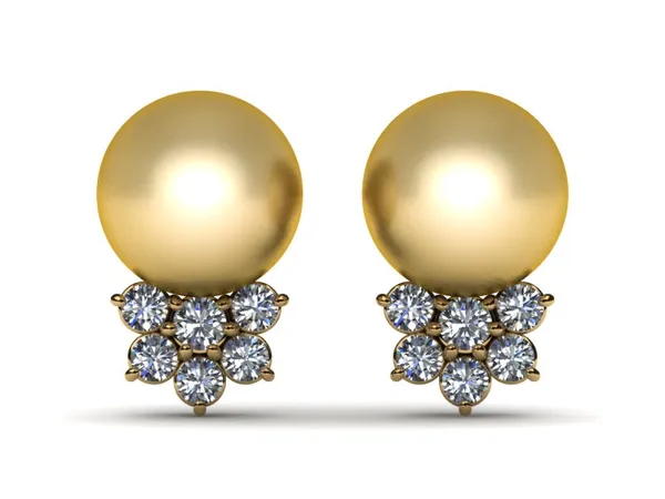 Golden Pearl Earring South Sea Rosette