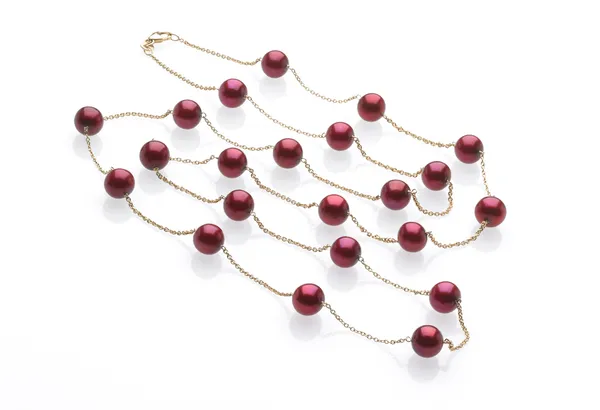 Cranberry Pearl Tin Cup Necklace