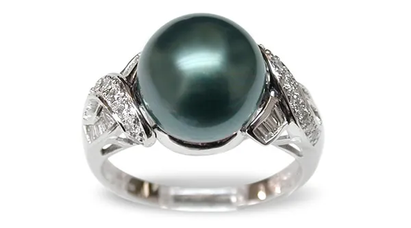 Penelope a Black Tahitian South Sea Pearl Ring