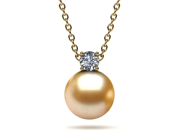 Golden Pearl & Diamond Timeless Pendant