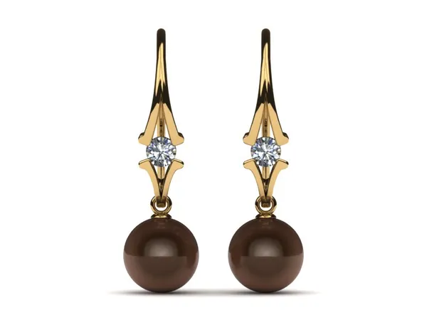 Mocha Pearl Journey Earring .32 carats t.d.w.