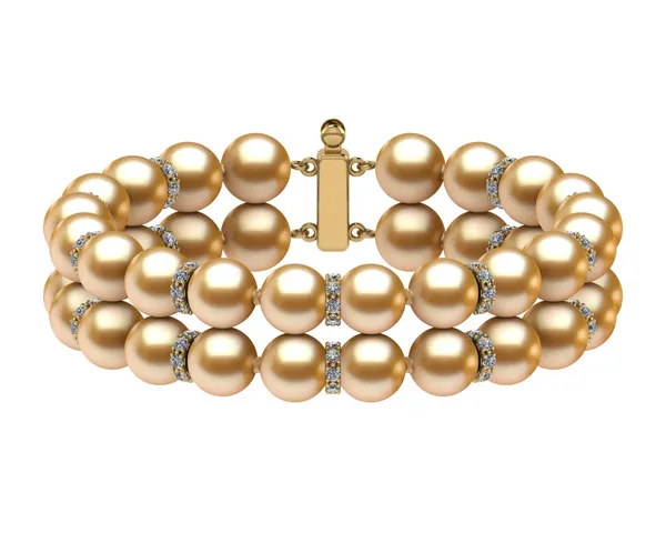 Golden South Sea Pearl Double Strand Rondelle Bracelet