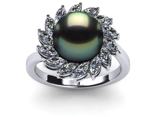 Tahitian Pearl Marquise Ring
