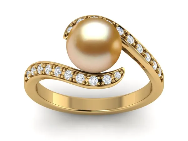 Swirl Golden South Sea Pearl Ring