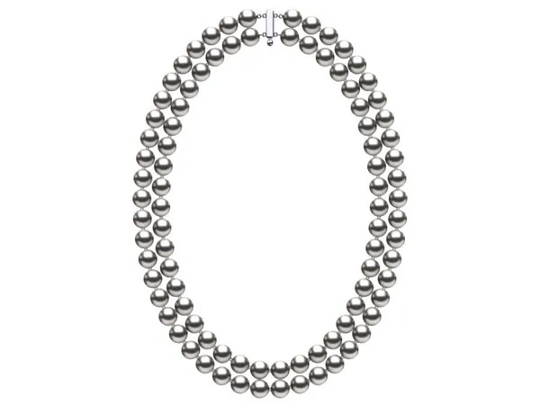 8 x 9mm Grey Freshwater Double Strand Pearl Choker