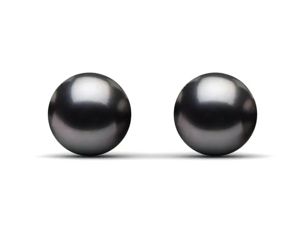 7.0 mm TRUE AAA Black Dark Black Freshwater Round Pearl Stud Earrings