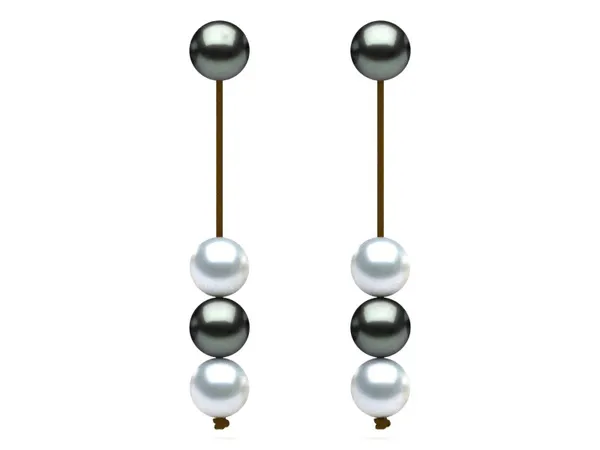 Tahitian Pearl & Leather St. Barts Earring